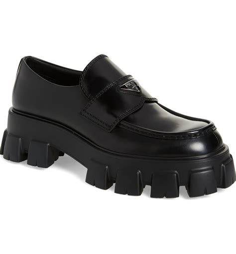 Prada monolith lug sole loafer